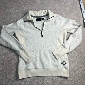 Fox Light Gray Quarter-Zip Sweatshirt